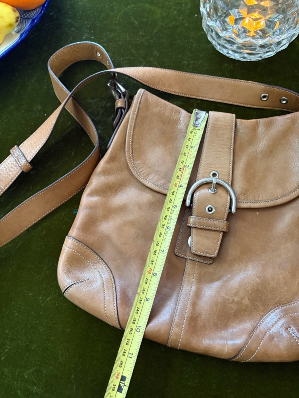 Coach Tan Leather Buckle Crossbody Bag - Picture 8 of 14